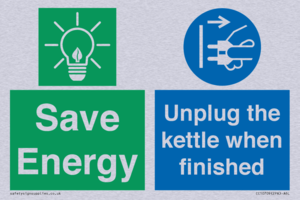 Save Energy, Unplug the kettle when finished
